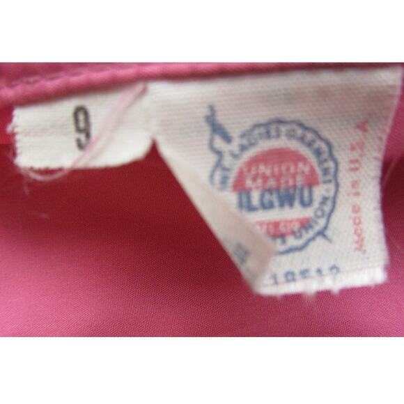 ILGWU Pink Peplum Taffeta Sweetheart Derby Dress OOAK - Picture 4 of 4